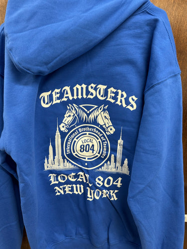 Royal blue hoodie with new logo design